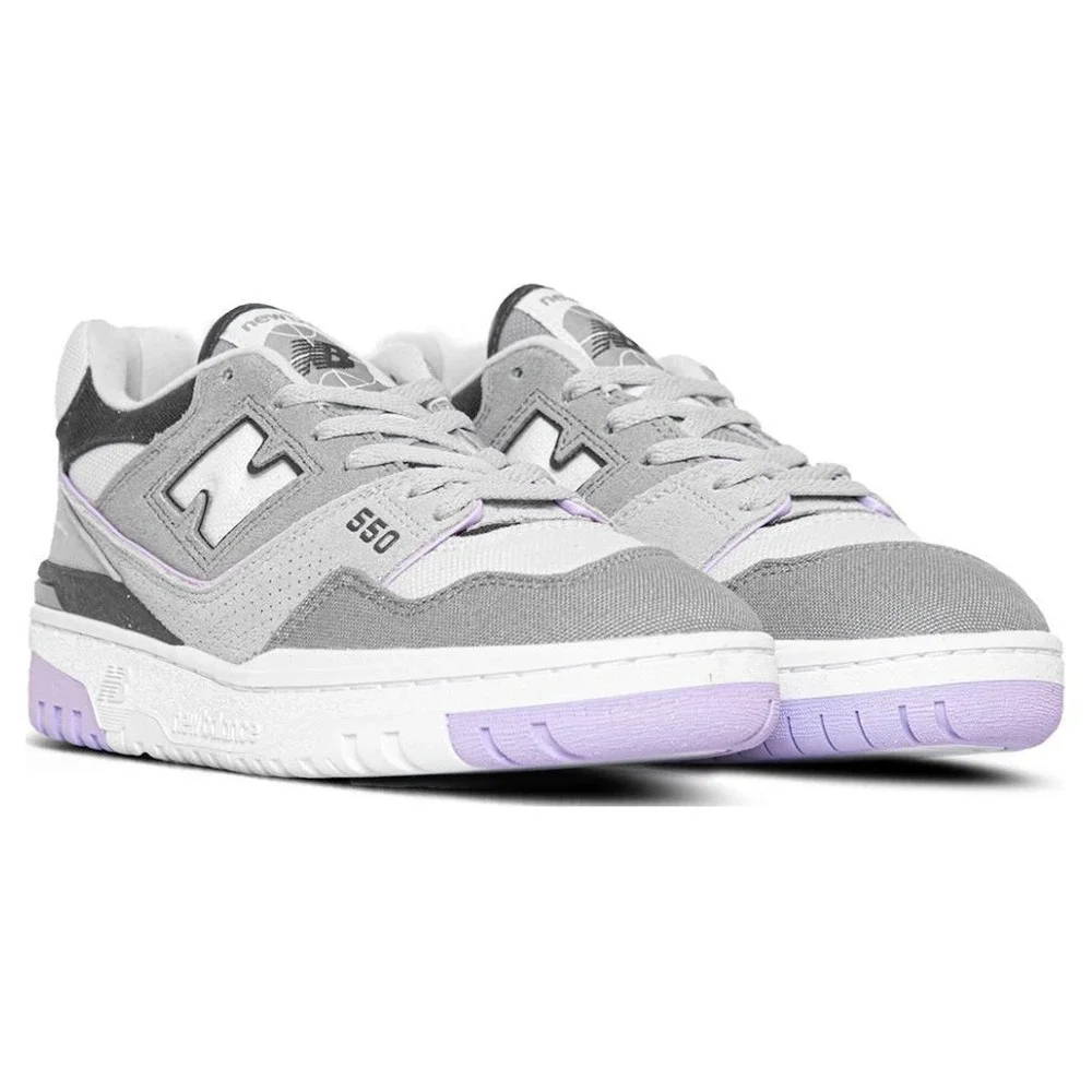 New Balance 550 Women's Shadow Grey‎ Lilac Sneakers Size 6 New In Box